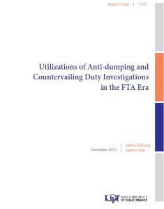 13-05 Utilizations of Anti-dumping and Countervailing Duty Investigations in the FTA Era 표지